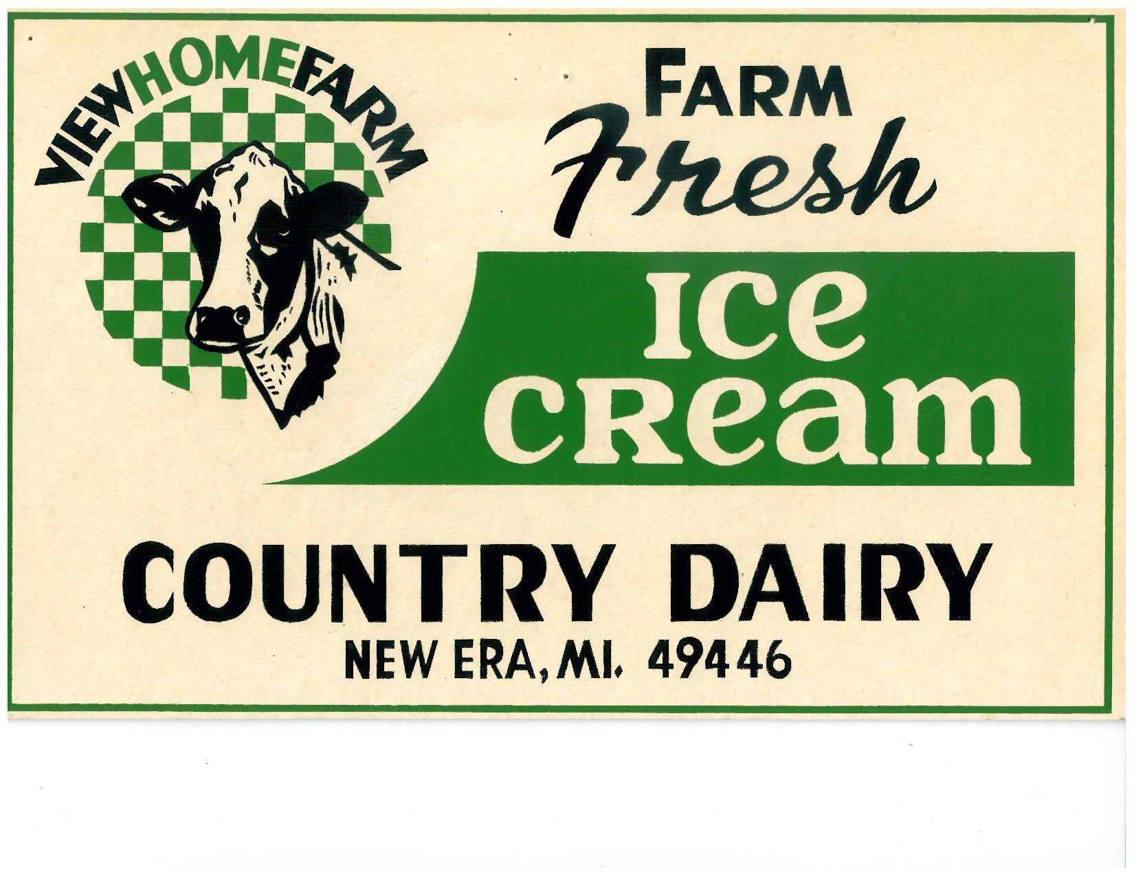 Vintage Country Dairy ice cream sign